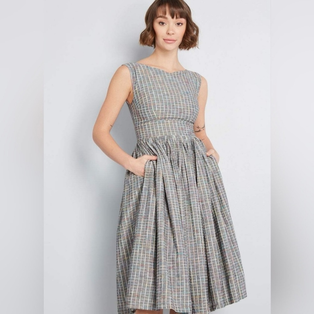 ModCloth Elegant Multicolor Plaid Dress